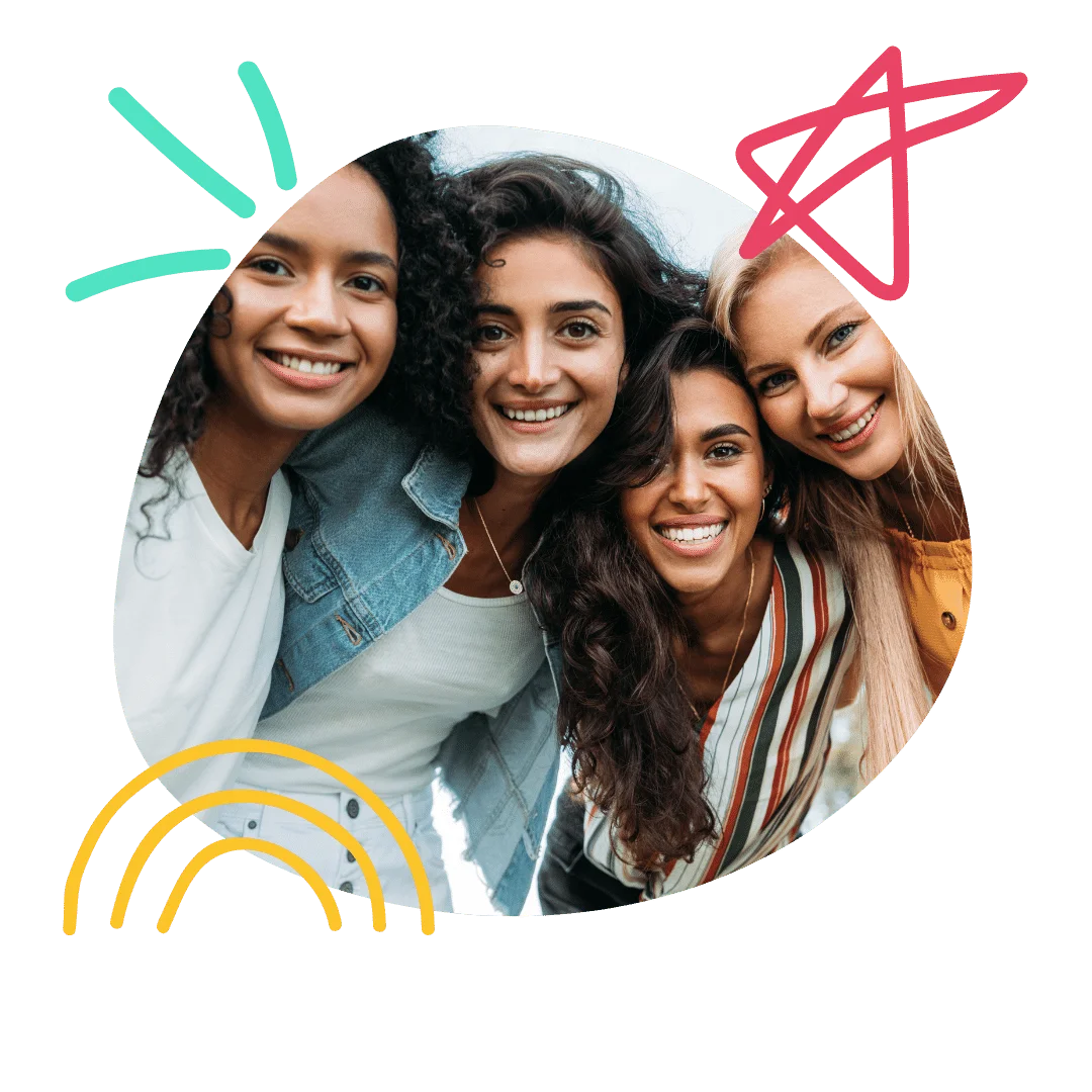 Group of women smiling together